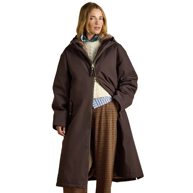 Joules Coverall Oversized Women's Waterproof Coat - Chocolate Brown-1