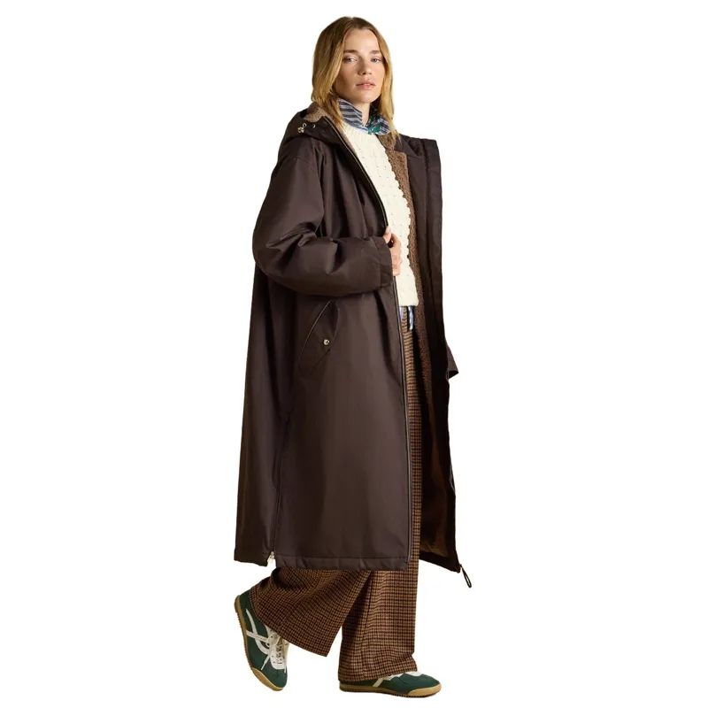 Joules Coverall Oversized Women's Waterproof Coat - Chocolate Brown-3