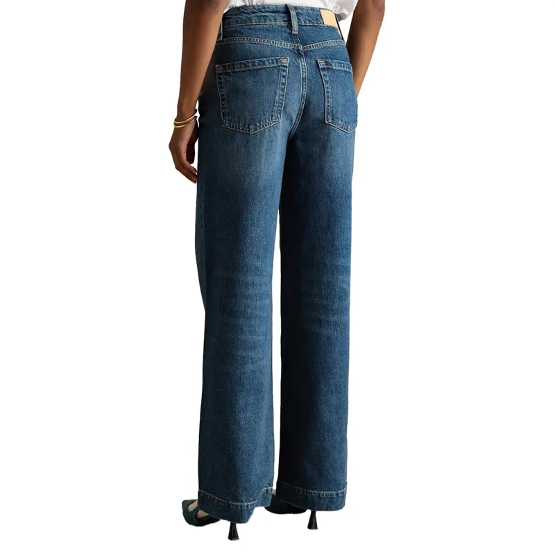 Joules High Rise Wide Leg Women's Jeans - Blue-2