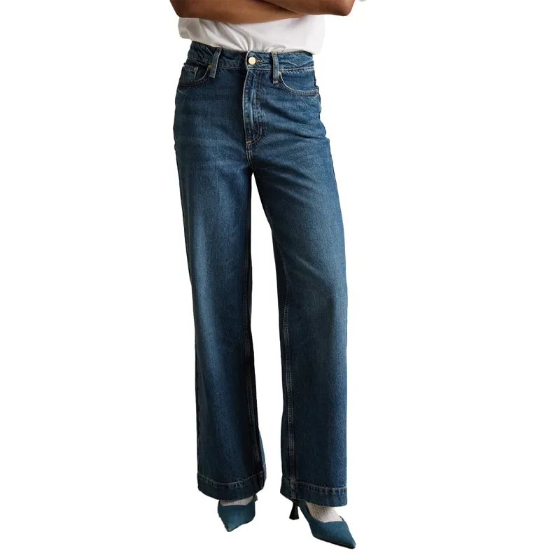 Joules High Rise Wide Leg Women's Jeans - Blue