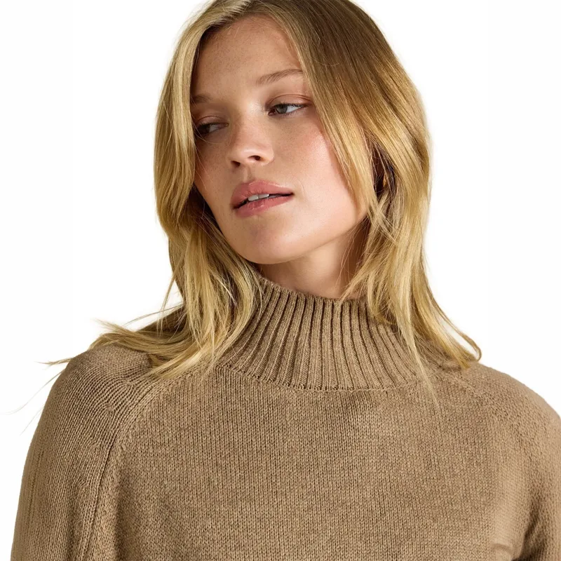 Joules Women's Knitted Cape - Tan/Horse Intarsia-3