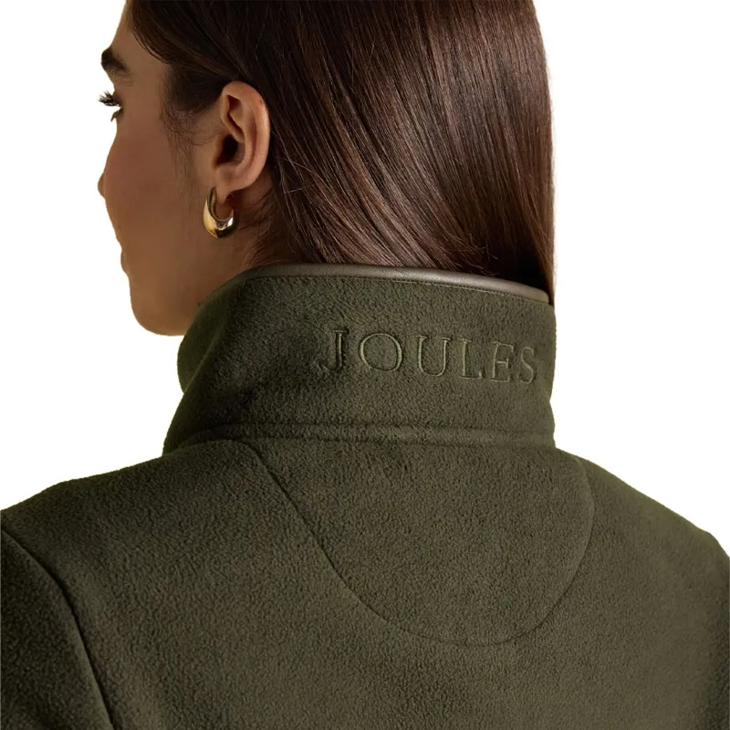 Joules Heritage Womens Longline Zip Up Polar Fleece Jacket - Green-8