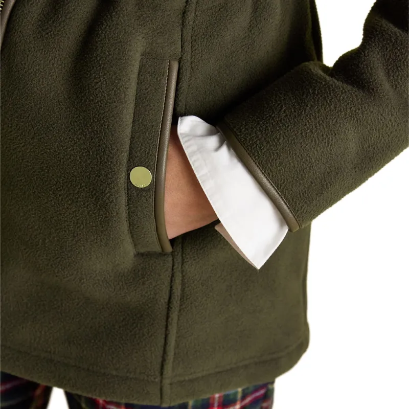 Joules Heritage Womens Longline Zip Up Polar Fleece Jacket - Green-7