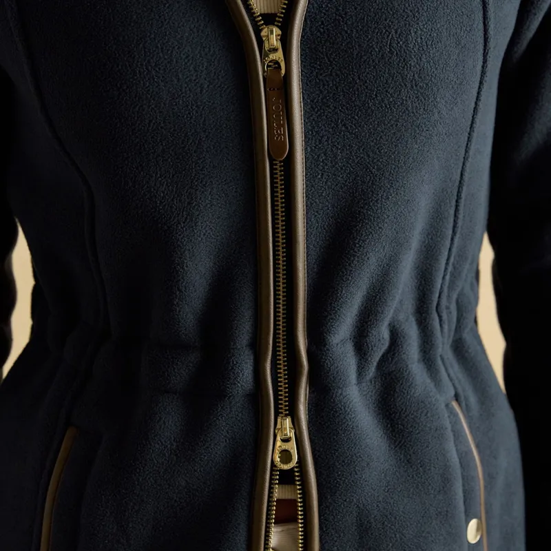 Joules Heritage Women's Longline Zip Up Polar Fleece Jacket - Navy-9