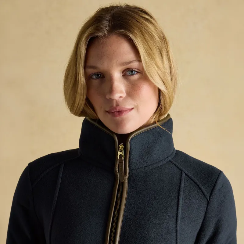 Joules Heritage Women's Longline Zip Up Polar Fleece Jacket - Navy-8