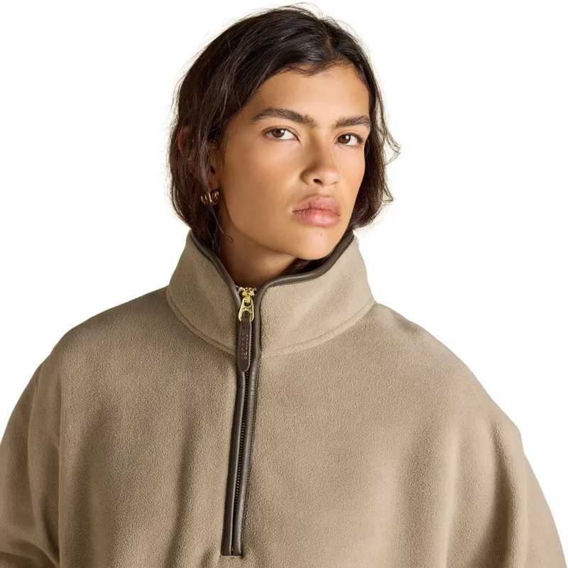 Joules Heritage Fleece Women's Short Cape - Mink Brown-3