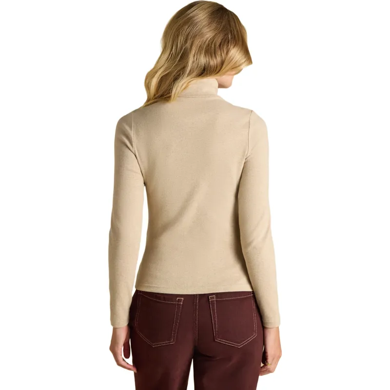 Joules Women's Warm Handle Rib Turtleneck Long Sleeve Top - Oat Marl-1