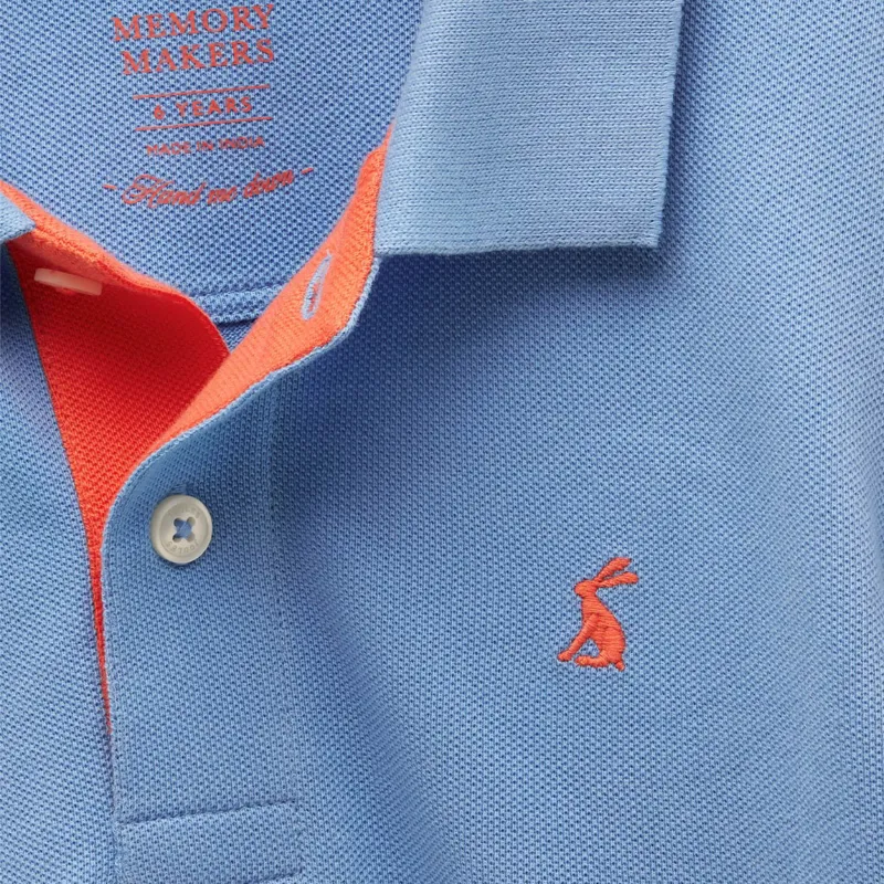 Joules Woody Boys Polo Shirt - Blue/White-2