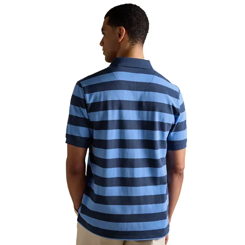 Joules Woody Stripe Men's Cotton Pique Polo Shirt - Blue/Navy-3