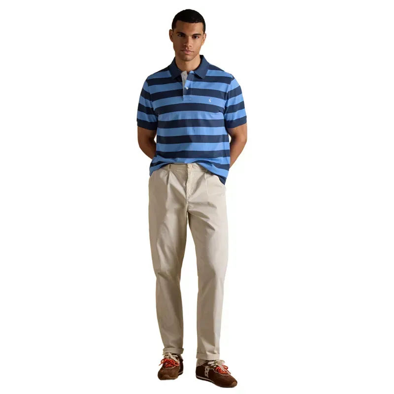 Joules Woody Stripe Men's Cotton Pique Polo Shirt - Blue/Navy-5