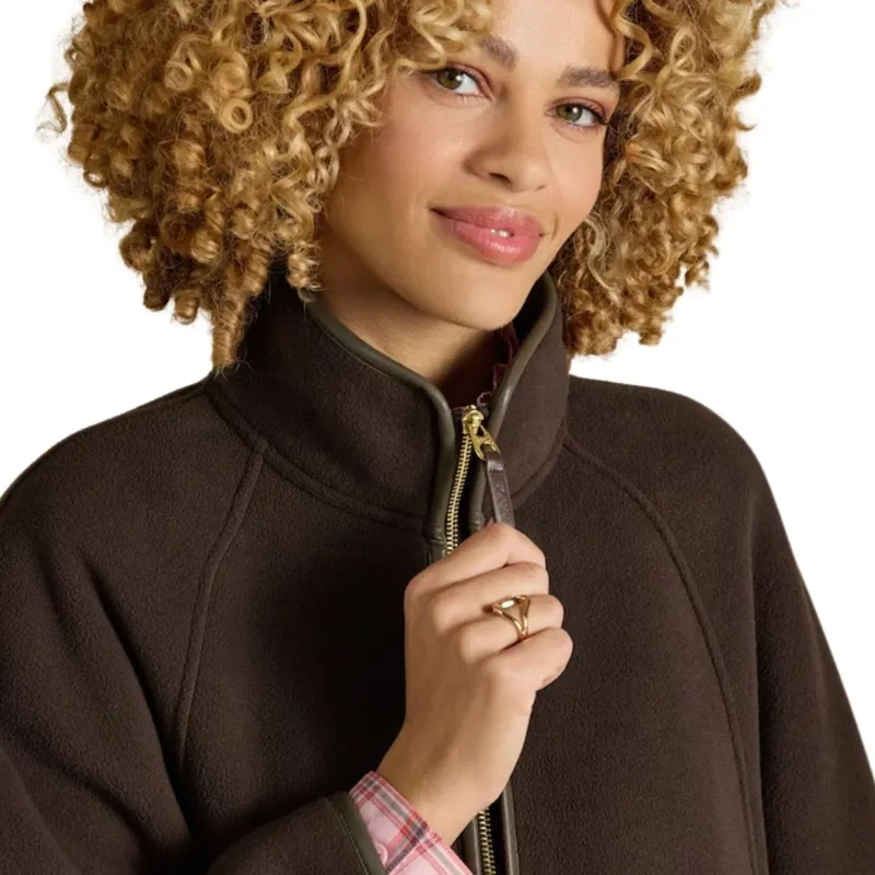 Joules Heritage Polar Fleece Womens Longline Cape - Chocolate Brown-4