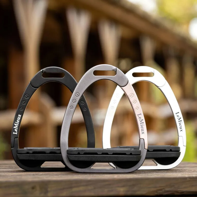 LeMieux Junior Vector Balance Inclined Stirrups - Rose Gold-2