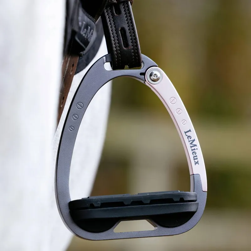 LeMieux Junior Vector Balance Inclined Stirrups - Rose Gold-1