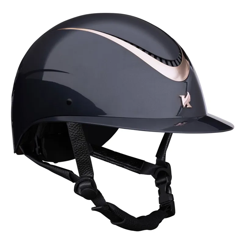 Karben Alina Ellipse Riding Helmet - Navy/Rose Gold-1