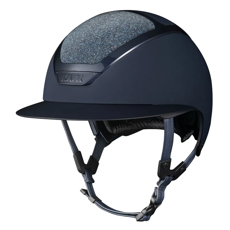 KASK Star Lady Chrome Crystals Carpet Riding Helmet - Navy