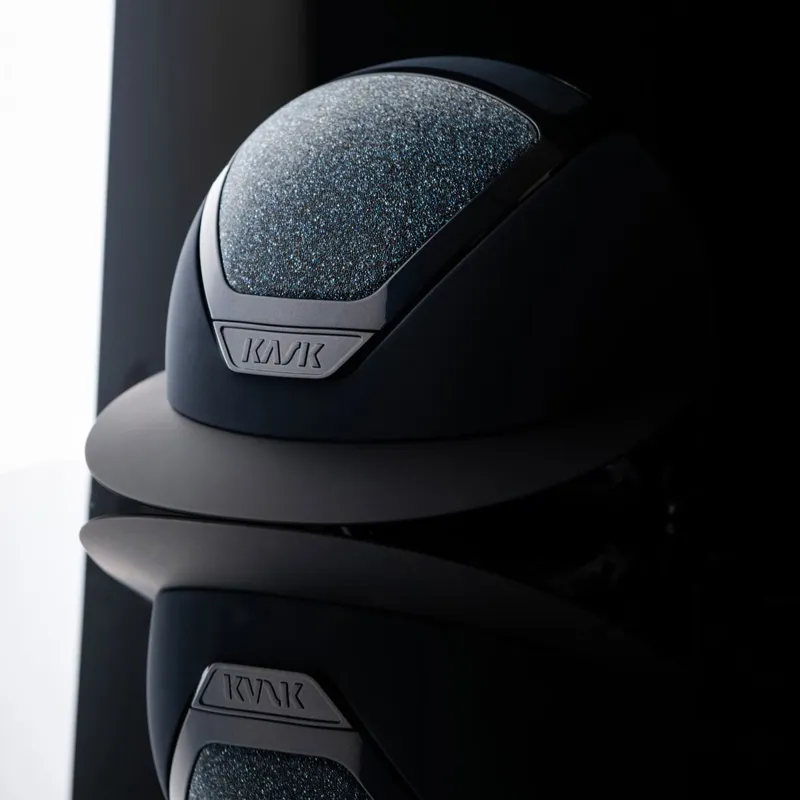 KASK Star Lady Chrome Crystals Carpet Riding Helmet - Navy-1