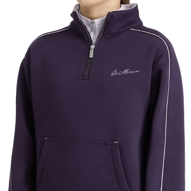 LeMieux Young Rider Kate Quarter Zip Sweatshirt - Juniper/Lilac-4