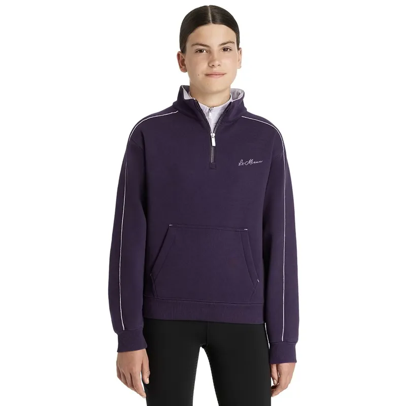 LeMieux Young Rider Kate Quarter Zip Sweatshirt - Juniper/Lilac