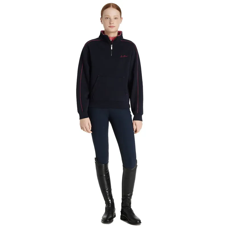 LeMieux Young Rider Kate Quarter Zip Junior Sweatshirt - Navy/Cranberry-4