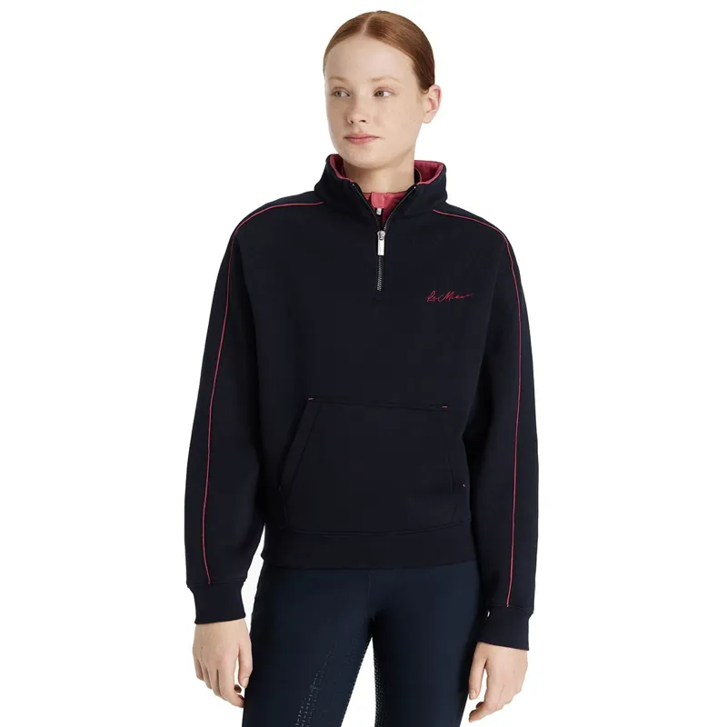 LeMieux Young Rider Kate Quarter Zip Junior Sweatshirt - Navy/Cranberry