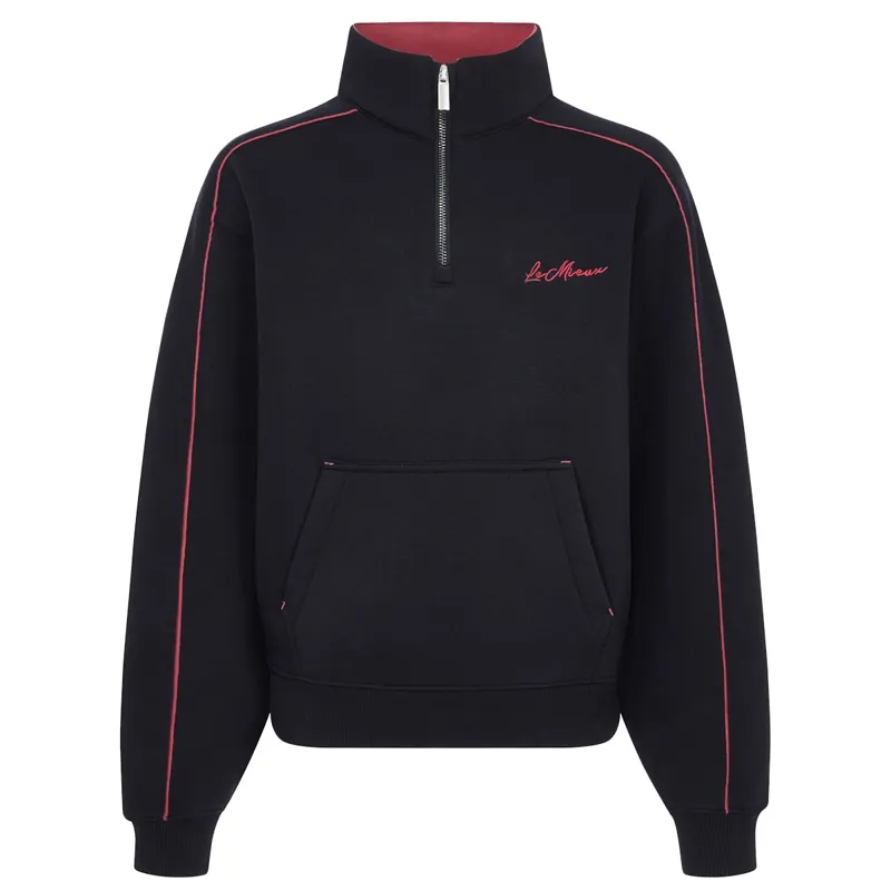 LeMieux Young Rider Kate Quarter Zip Junior Sweatshirt - Navy/Cranberry-1
