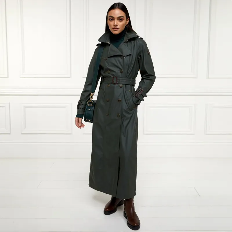 Holland Cooper Kendal Full Length Waterproof Trench Coat - Evergreen