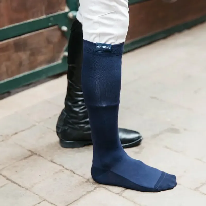 Kentucky Achilles Gel Unisex Tall Riding Socks - Navy-1