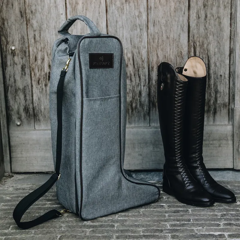 Kentucky Boot Bag with Faux Fur Lining - Gray-4
