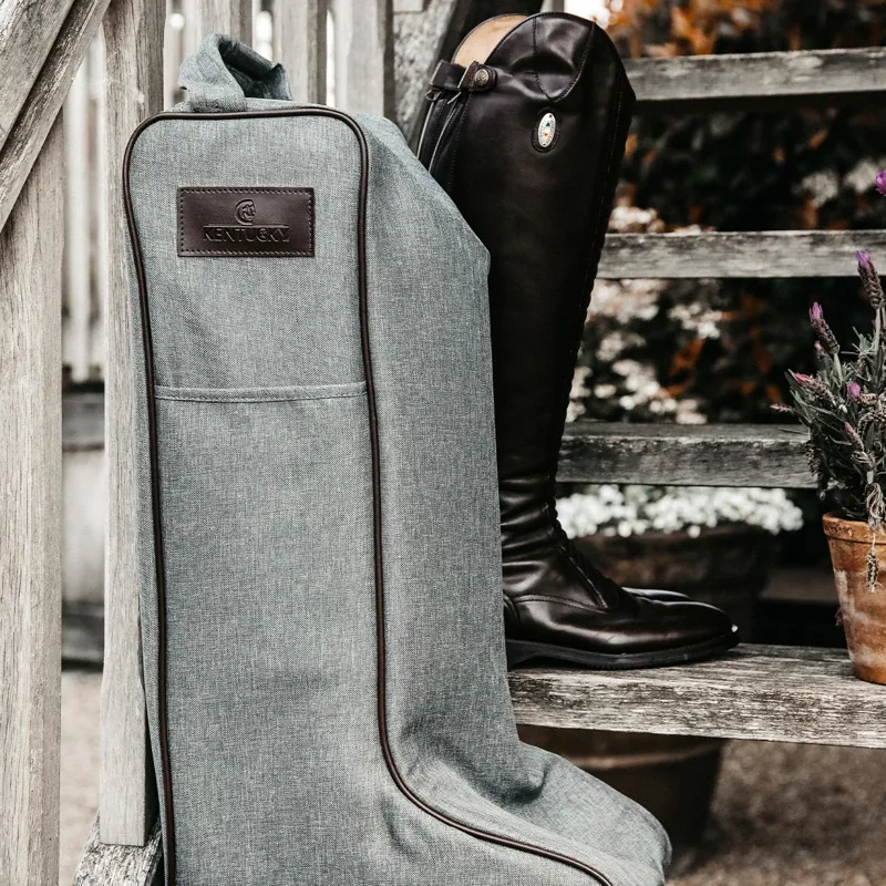 Kentucky Boot Bag with Faux Fur Lining - Gray-3