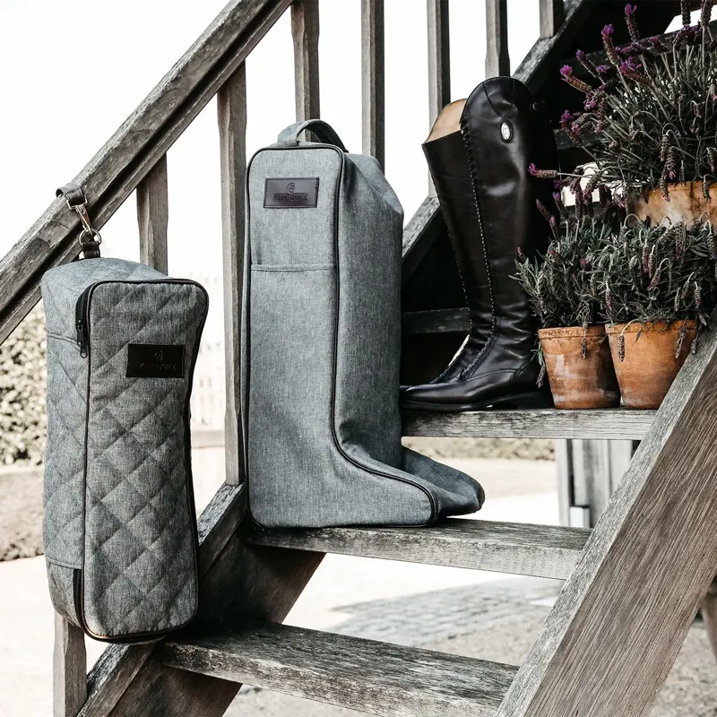 Kentucky Boot Bag with Faux Fur Lining - Gray-1