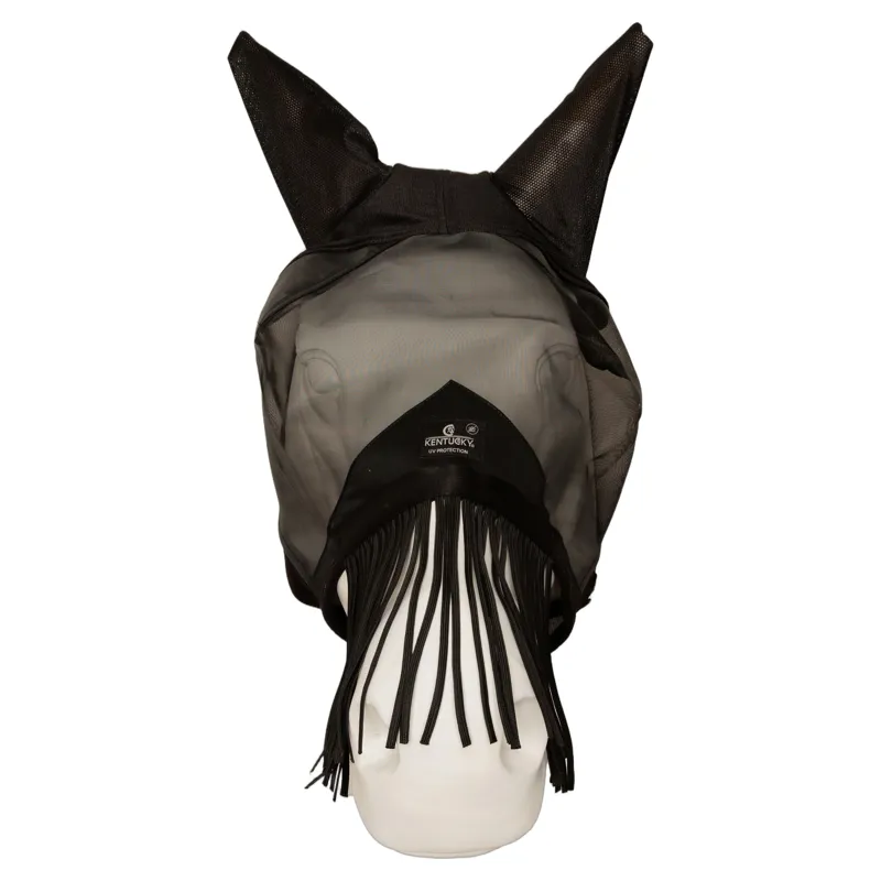 Kentucky Classic Fly Mask with Ears and Nose Tassels - Black-4