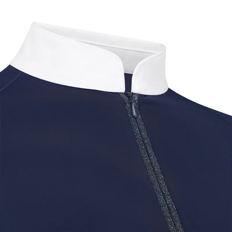Kentucky Classic Women's Glitter Zipper Show Shirt - Navy-2