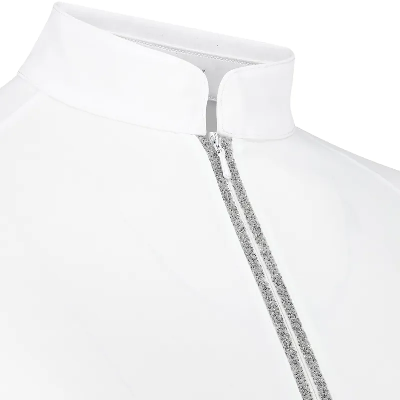 Kentucky Classic Women's Glitter Zipper Show Shirt - White-2