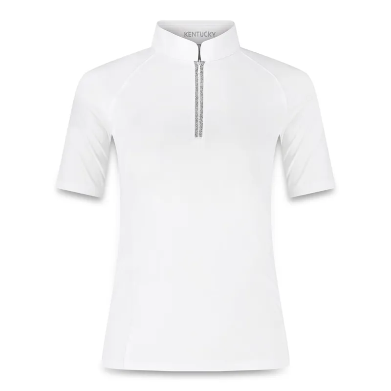 Kentucky Classic Women's Glitter Zipper Show Shirt - White