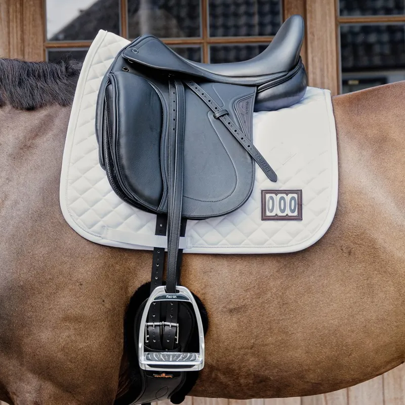 Kentucky Diamond Competition Dressage Number Saddle Pad - White-1