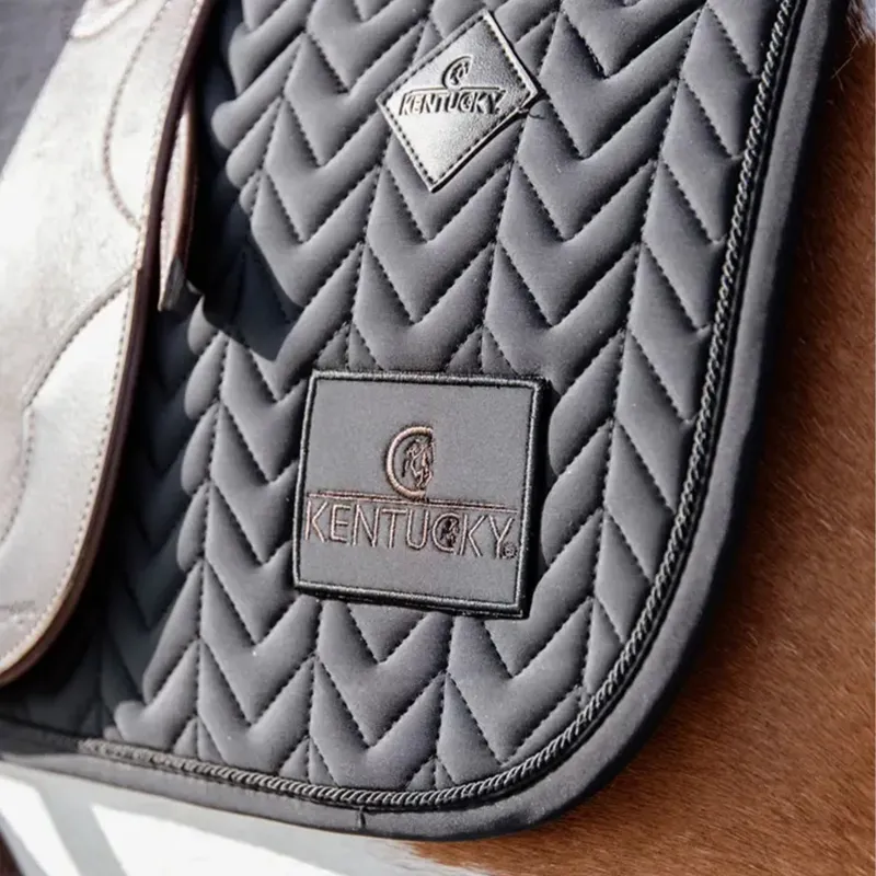 Kentucky Fishbone Competition Dressage Number Saddle Pad - Black-3