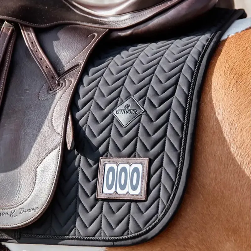 Kentucky Fishbone Competition Dressage Number Saddle Pad - Black-2
