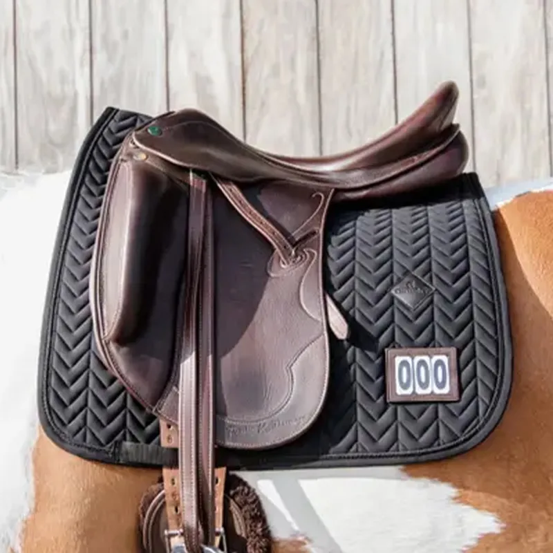 Kentucky Fishbone Competition Dressage Number Saddle Pad - Black-1