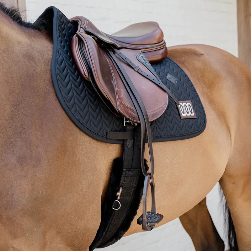 Kentucky Fishbone Competition Jump Number Saddle Pad - Black-1