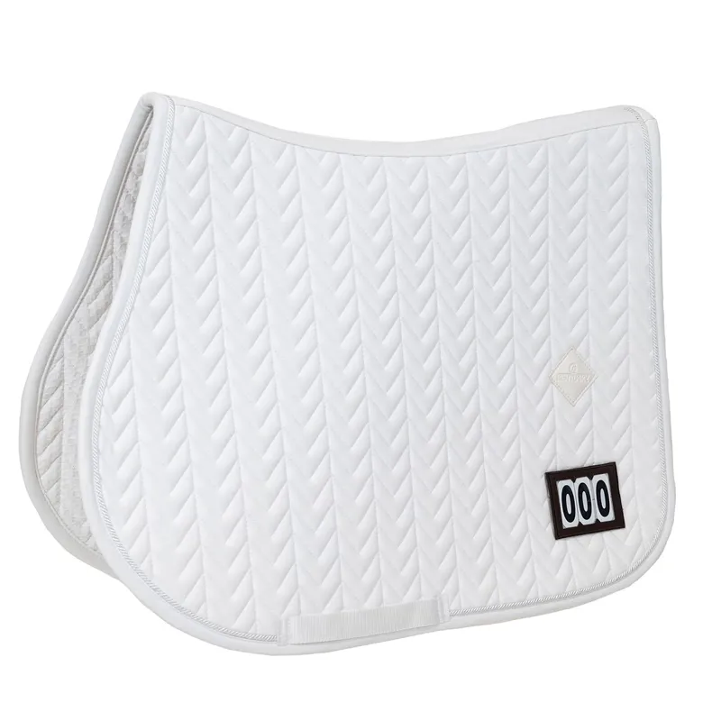 Kentucky Fishbone Competition Jump Number Saddle Pad - White