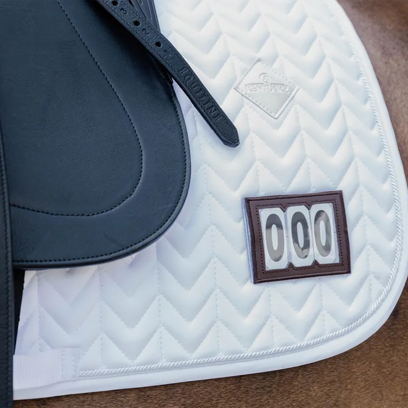Kentucky Fishbone Competition 2 Numbers Dressage Saddle Pad - White-2