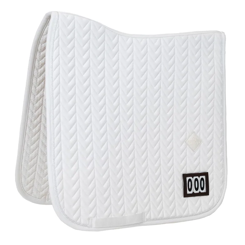 Kentucky Fishbone Competition 2 Numbers Dressage Saddle Pad - White