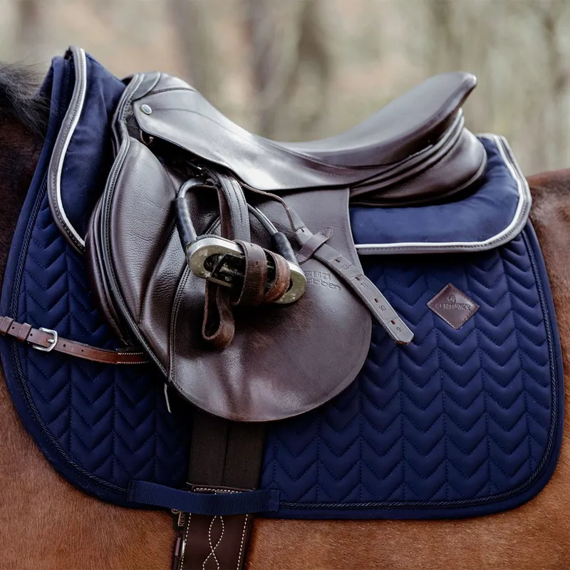 Kentucky Dressage Fishbone Saddle Pad - Navy-1