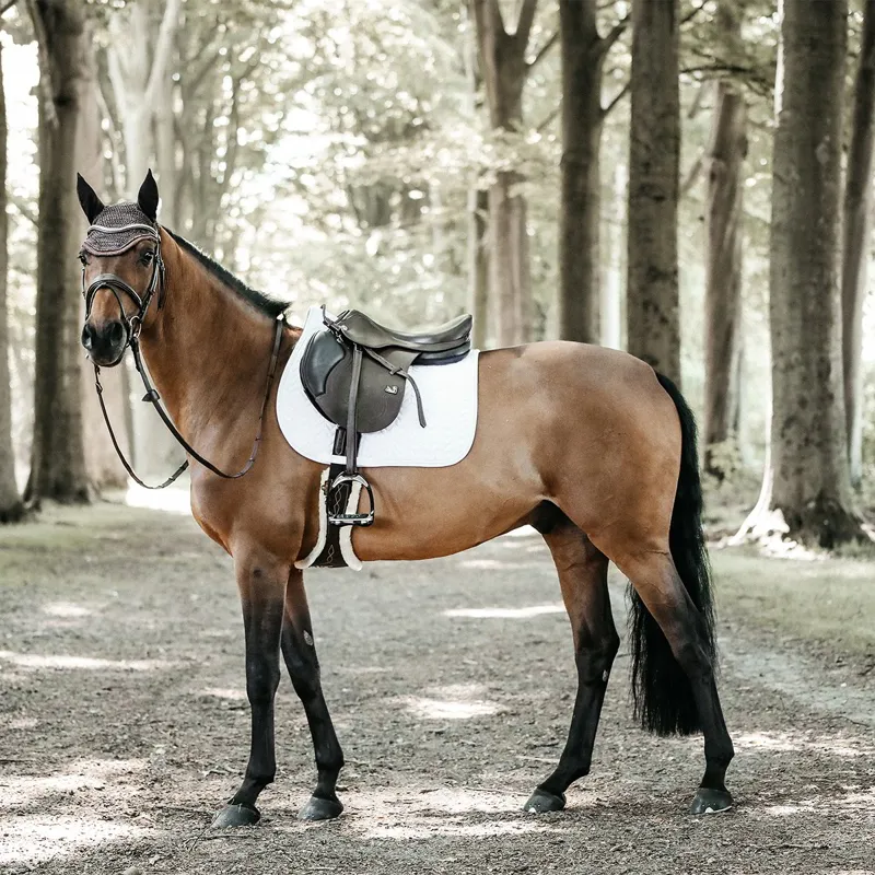 Kentucky Fishbone Jumping Saddle Pad - White-5