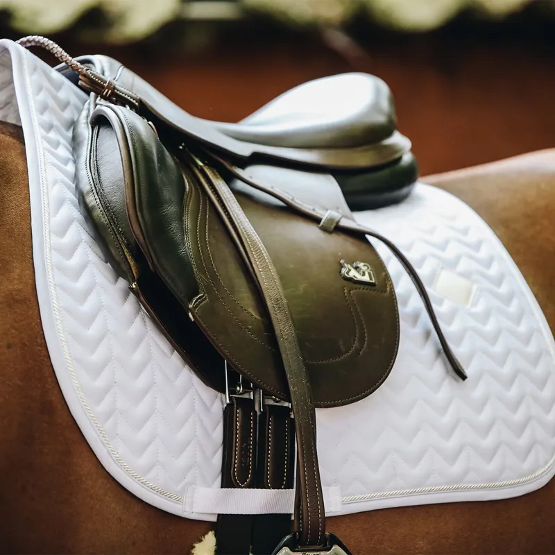 Kentucky Fishbone Jumping Saddle Pad - White-4