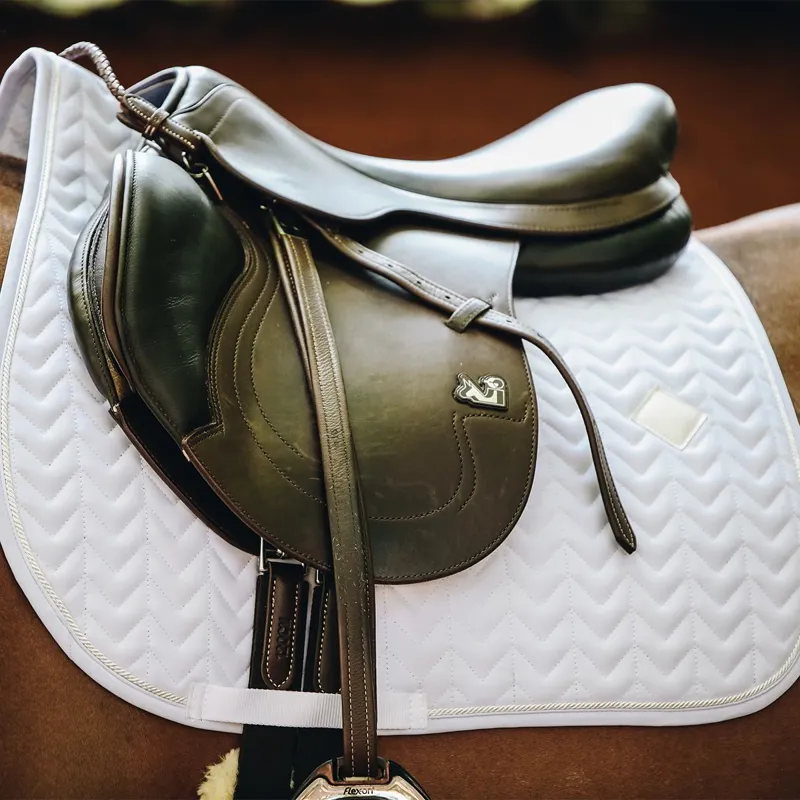 Kentucky Fishbone Jumping Saddle Pad - White-3