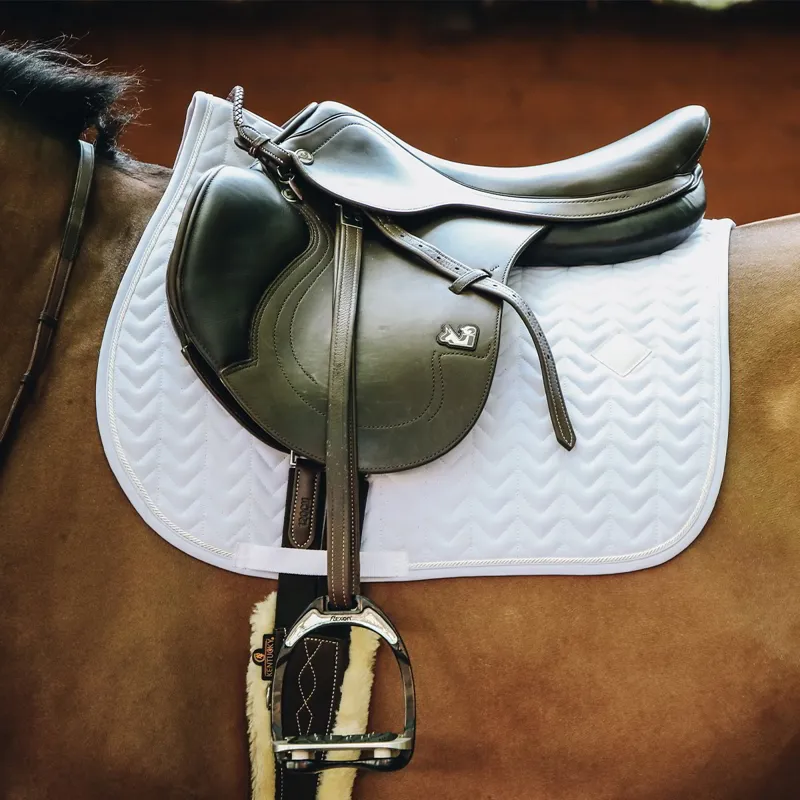 Kentucky Fishbone Jumping Saddle Pad - White-1