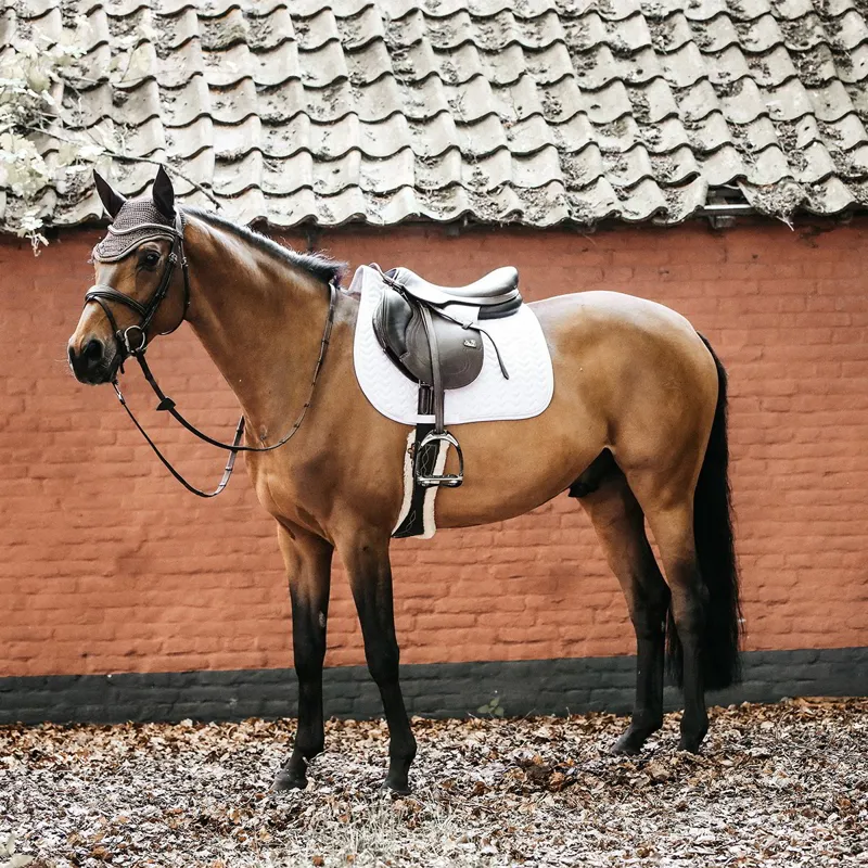 Kentucky Fishbone Jumping Saddle Pad - White-2