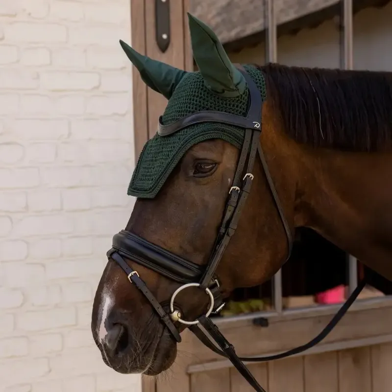 Kentucky Wellington Velvet Mini Pearls Soundless Ear Bonnet - Pine Green-1