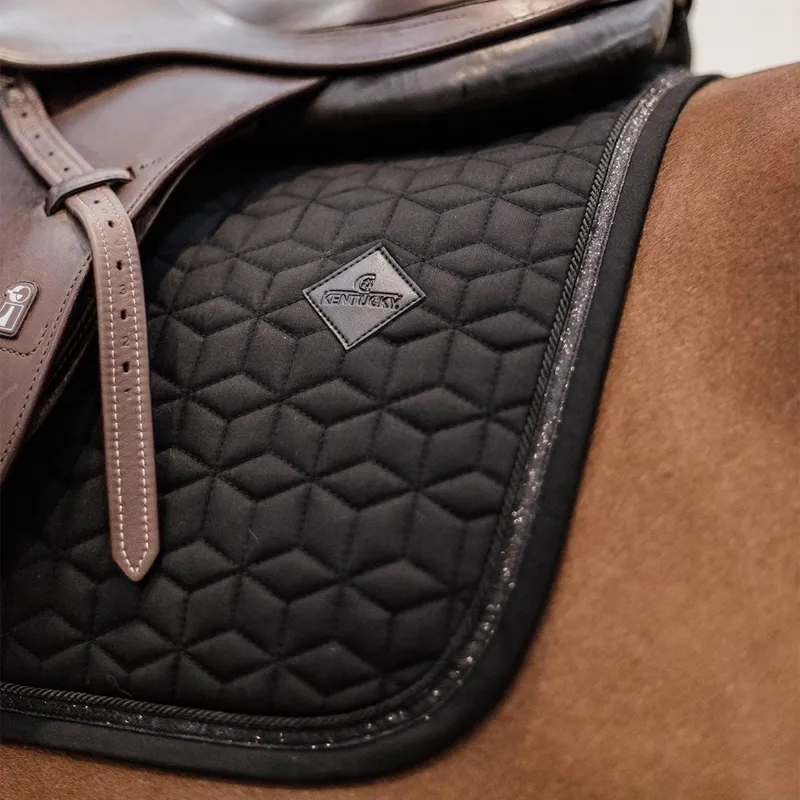 Kentucky Glitter Rope Dressage Saddle Pad - Black/Black-3